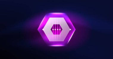 Soyut arkaplan neon altıgen vektör çizimi