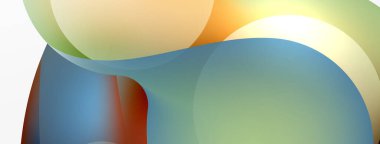 Fluid abstract background, round shapes and circle flowing design for wallpaper, banner, background or landing