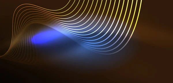 Den Skinnende Neonbølge Neon Lys Eller Laser Show Elektrisk Impuls – Stock-vektor