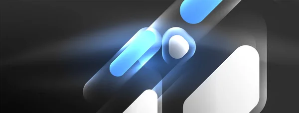 Светящиеся Неоновые Геометрические Элементы Абстрактного Фона Неоновое Световое Лазерное Шоу — стоковый вектор