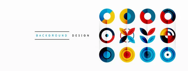 Círculos Coloridos Fondo Abstracto Composición Cuadrícula Diseño Para Papel Pintado — Archivo Imágenes Vectoriales