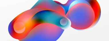 Fluid abstract background. Liquid color gradients composition. Round shapes and circle flowing design for wallpaper, banner, background or landing