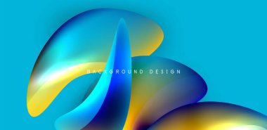 Soyut arkaplan renklerine sahip güzel sıvı şekiller