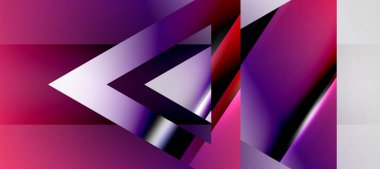 Trendy minimal geometric composition abstract background. Shadow lines and lights on glossy triangles backdrop. Vector Illustration For Wallpaper, Banner, Background, Card, Book Illustration