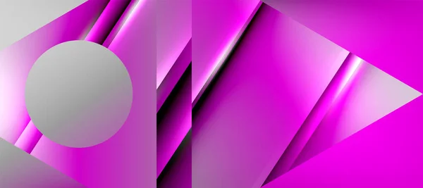 Trendy Minimal Geometric Composition Abstract Background Shadow Lines Lights Glossy — Stockvector