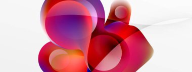 Fluid abstract background, round shapes and circle flowing design for wallpaper, banner, background or landing