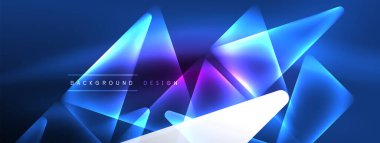 Geometrik arkaplanı hackleyen neon ışıkları, sanal gerçeklik veya yapay zeka konsepti, duvar kağıdı, pankart, sunum, arkaplan için siber punk geometrik şablon