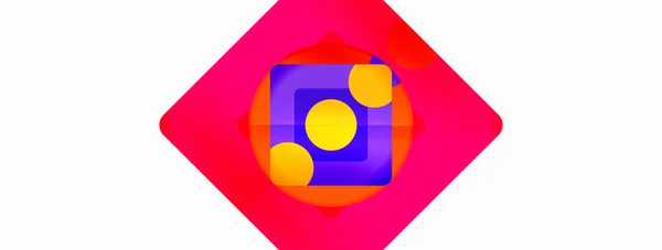 Trendy Minimal Geometric Abstract Background Triangles Squares Circles Bright Colors — Archivo Imágenes Vectoriales