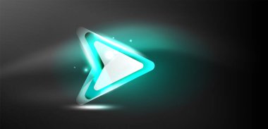 Neon hız oku ve çizgi arka planı şekillendirir. Parlak arka planlı yüksek teknoloji konsepti. Karanlıkta parlayan ışık efekti