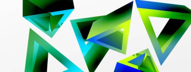 Triangle abstract background. 3d vector basic shape technology or business concept composition. Trendy techno business template for wallpaper, banner, background or landing