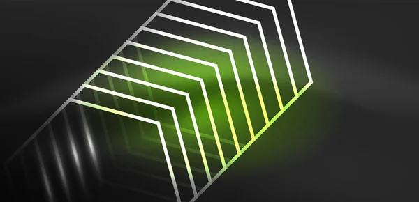 Abstract Background Techno Neon Hexagons Tech Vector Illustration Wallpaper Banner — Stock Vector