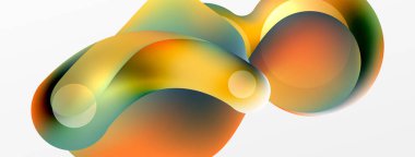 Fluid abstract background, round shapes and circle flowing design for wallpaper, banner, background or landing