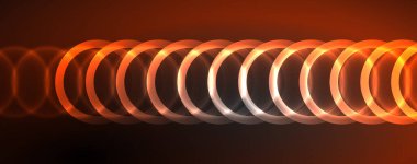 Neon parlayan daireler ve yuvarlak şekiller, sihirli enerji alanı ışık konsepti, soyut arkaplan duvar kağıdı tasarımı