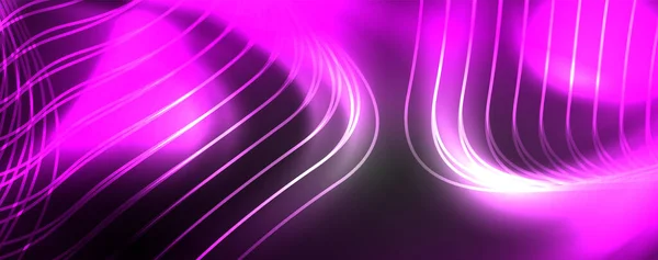 Gelombang Neon Berkilau Gerakan Listrik Dinamis Konsep Energi Atau Kecepatan - Stok Vektor