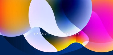 Spheres and circles abstract background, trendy colorful design. Vector Illustration For Wallpaper, Banner, Background, Card, Book Illustration, landing page