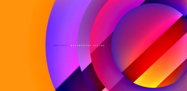 Aydınlık ve gölge efektli parlak ve parlak daireler, geometrik vektör soyut arkaplan