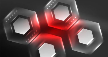 Neon altıgen arka plan. Duvar kağıdı, afiş, arkaplan, iniş sayfası, duvar resimleri, davetiyeler, posterler için yüksek teknoloji tasarımı