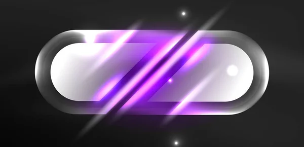 Astratto Sfondo Incandescente Forme Geometriche Luce Neon Spazio Cosmico Magico — Vettoriale Stock