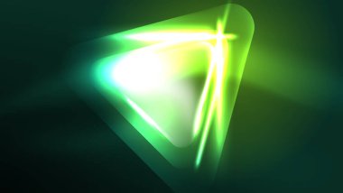 Dijital Neon Soyut Arkaplan, Üçgenler ve Işıklar Geometrik Tasarım Şablonu