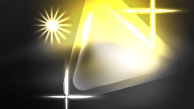 Dijital Neon Soyut Arkaplan, Üçgenler ve Işıklar Geometrik Tasarım Şablonu