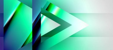 Trendy minimal geometric composition abstract background. Shadow lines and lights on glossy triangles backdrop. Vector Illustration For Wallpaper, Banner, Background, Card, Book Illustration