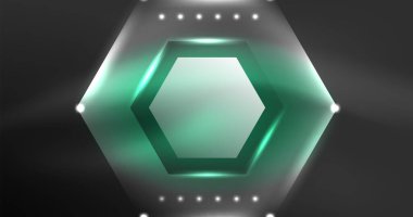Neon altıgen arka plan. Duvar kağıdı, afiş, arkaplan, iniş sayfası, duvar resimleri, davetiyeler, posterler için yüksek teknoloji tasarımı