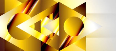 Trendy minimal geometric composition abstract background. Shadow lines and lights on glossy triangles backdrop. Vector Illustration For Wallpaper, Banner, Background, Card, Book Illustration