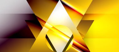 Trendy minimal geometric composition abstract background. Shadow lines and lights on glossy triangles backdrop. Vector Illustration For Wallpaper, Banner, Background, Card, Book Illustration