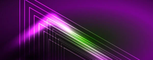 Neon Parıldayan Tekno Çizgiler Yüksek Teknolojili Soyut Arkaplan Şablonu Duvar — Stok Vektör