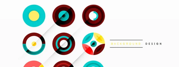 Colorful Circles Grid Composition Abstract Background Design Wallpaper Banner Background — Stock Vector