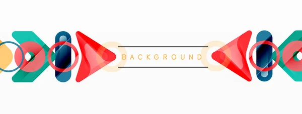 Colorful Geometric Abstract Background Minimal Triangle Square Shapes Composition — Stock Vector