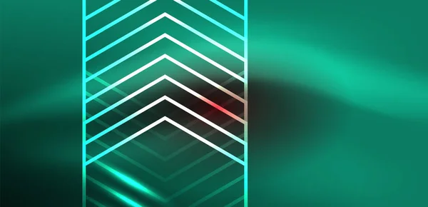 Latar Belakang Abstrak Techno Neon Heksagon Ilustrasi Vektor Teknologi Untuk - Stok Vektor