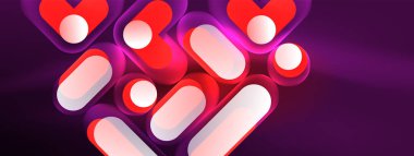 Neon dairesi soyut arkaplan. Duvar kağıdı, afiş, sunum, arkaplan şablonu