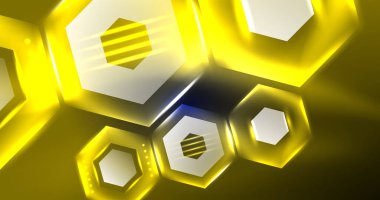 Soyut arkaplan neon altıgen vektör çizimi