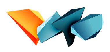 Vektör 3d düşük polimetrik üçgen geometrik tasarım elementleri