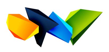 Vektör 3d düşük polimetrik üçgen geometrik tasarım elementleri