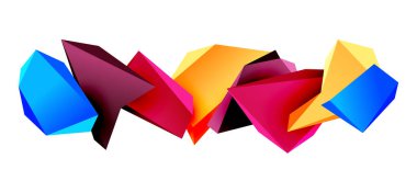 Vektör 3d düşük polimetrik üçgen geometrik tasarım elementleri