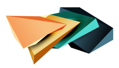 Vektör 3d düşük polimetrik üçgen geometrik tasarım elementleri