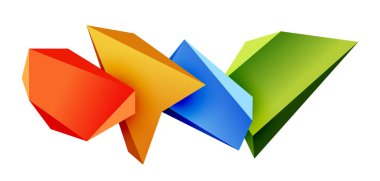 Vektör 3d düşük polimetrik üçgen geometrik tasarım elementleri