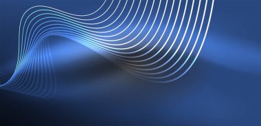 Soyut arkaplan neon dalgası. Duvar kağıdı, afiş, arkaplan, iniş sayfası, duvar resimleri, davetiyeler, posterler için yüksek teknoloji tasarımı