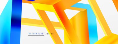 3 boyutlu küp vektör geometrik arkaplanı şekillendirir. Duvar kağıdı, afiş, arkaplan veya iniş için moda tekno iş şablonu