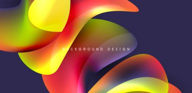 Soyut arkaplan renklerine sahip güzel sıvı şekiller