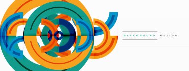 Renkli çember soyut arkaplan. Duvar kağıdı, afiş, sunum, arkaplan şablonu
