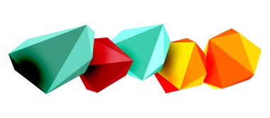 Soyut düşük polyester taş tasarımı. Geometrik 3d vektör tasarım ögesi