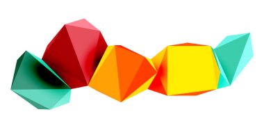 Soyut düşük polyester taş tasarımı. Geometrik 3d vektör tasarım ögesi