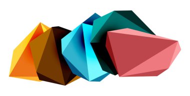 Soyut düşük polyester taş tasarımı. Geometrik 3d vektör tasarım ögesi