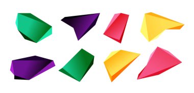 Vektör 3d düşük polimetrik üçgen geometrik tasarım elementleri