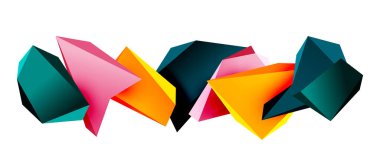 Vektör 3d düşük polimetrik üçgen geometrik tasarım elementleri