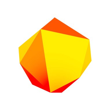 Soyut düşük polyester taş tasarımı. Geometrik 3d vektör tasarım ögesi