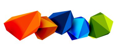 Soyut düşük polyester taş tasarımı. Geometrik 3d vektör tasarım ögesi